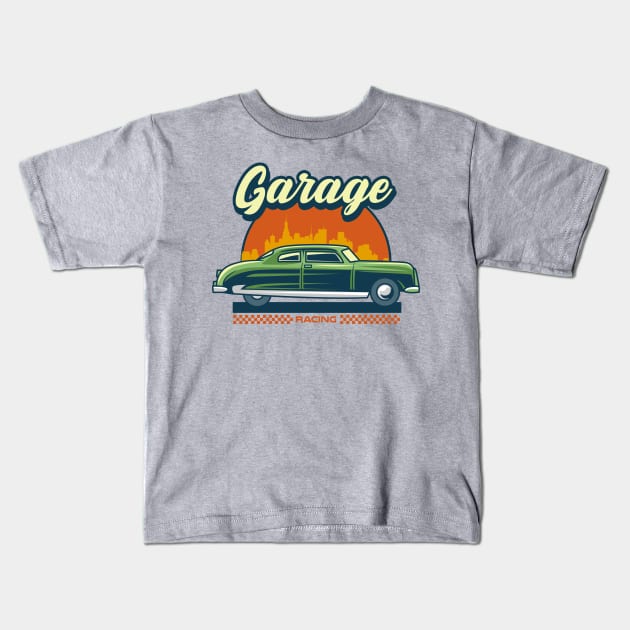 Garage Racing Badge Kids T-Shirt by Harrisaputra